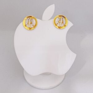 18k gold exclusive round shape ladies earring