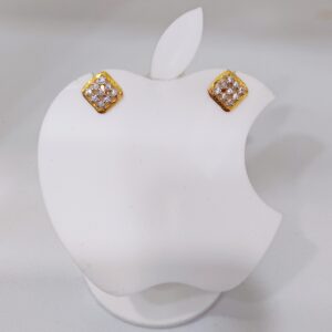 18k gold exclusive square stone shape ladies earring