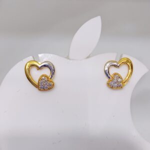 18k gold exclusive heart shape ladies earring