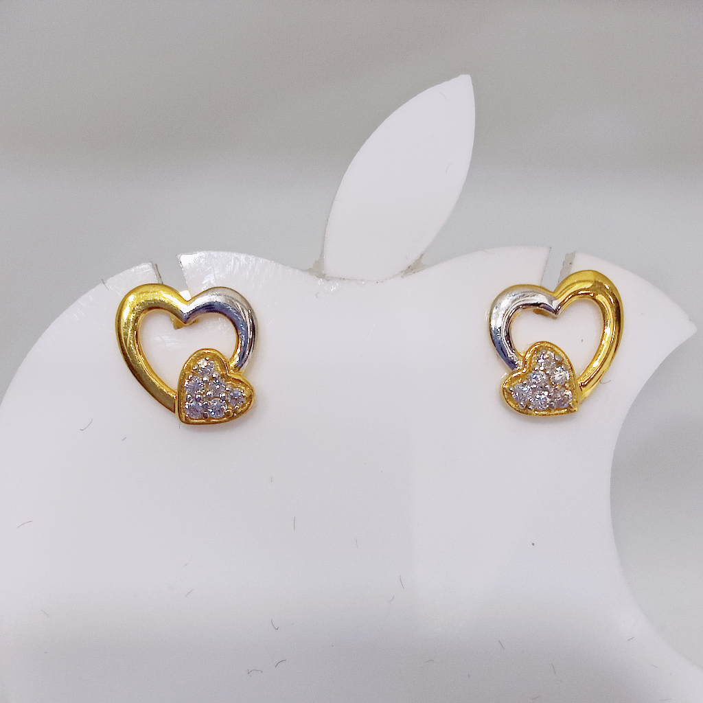 18k gold exclusive heart shape ladies earring