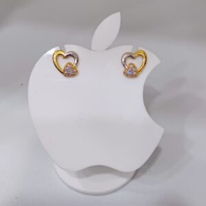 18k gold exclusive heart shape ladies earring