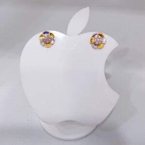 18k gold flower design ladies earring