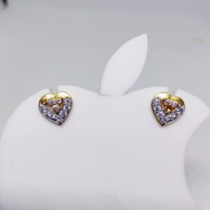 18k gold exclusive heart shape ladies earring