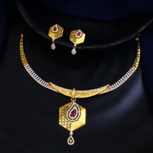 22K Gold Diamond Short Set