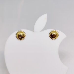18k gold plain sunflower design ladies earring