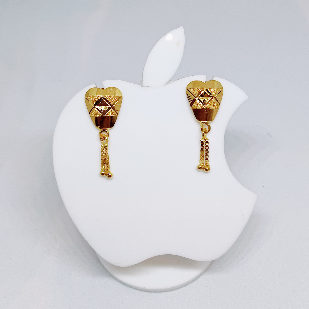 22k gold plain hanging ladies earring