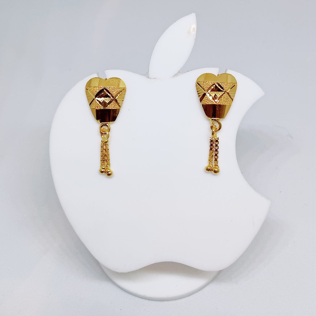 22k gold plain hanging ladies earring