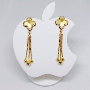 18k gold plain mate finishing ladies earring