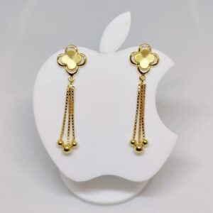 18k gold plain mate finishing ladies earring