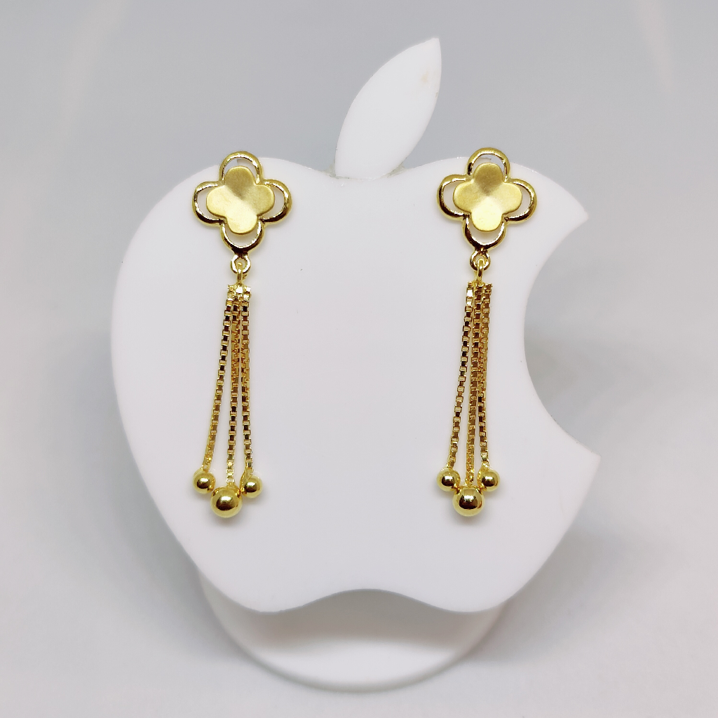 18k gold plain mate finishing ladies earring