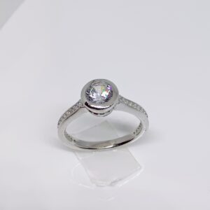 92.5 sterling silver single stone ladies ring