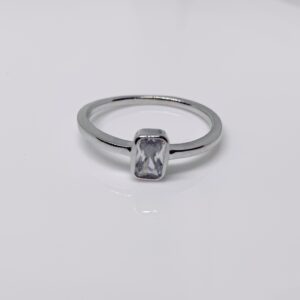 92.5 sterling silver solitaire diamond ladies ring