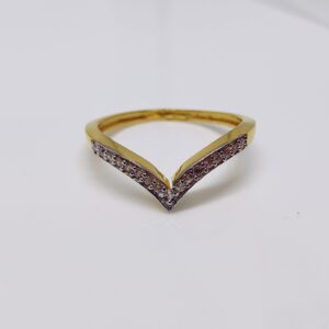 22k gold v shape ladies ring
