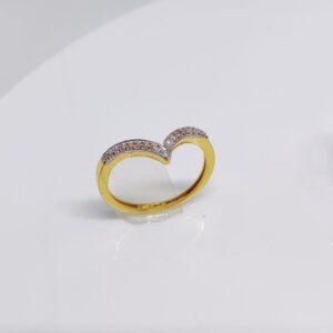 22k gold v shape ladies ring