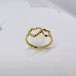 22k gold plain heart shape ladies ring