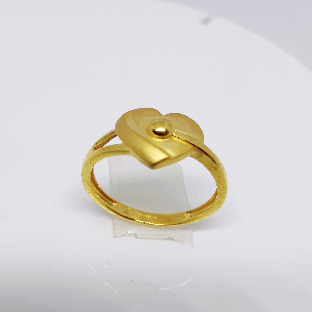 22k gold plain heart shape ring For Woman