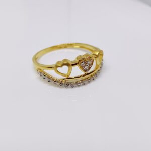 916 gold Triple heart shape ring