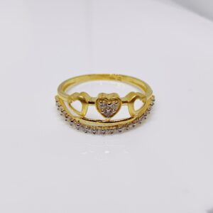 916 gold Triple heart shape ring