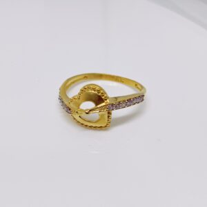 22k gold cross heart shape ring