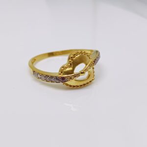 22k gold cross heart shape ring