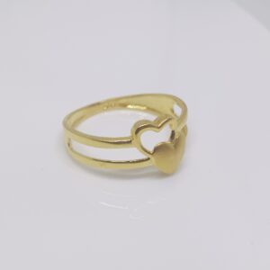 22k gold plain double heart shape ledies ring