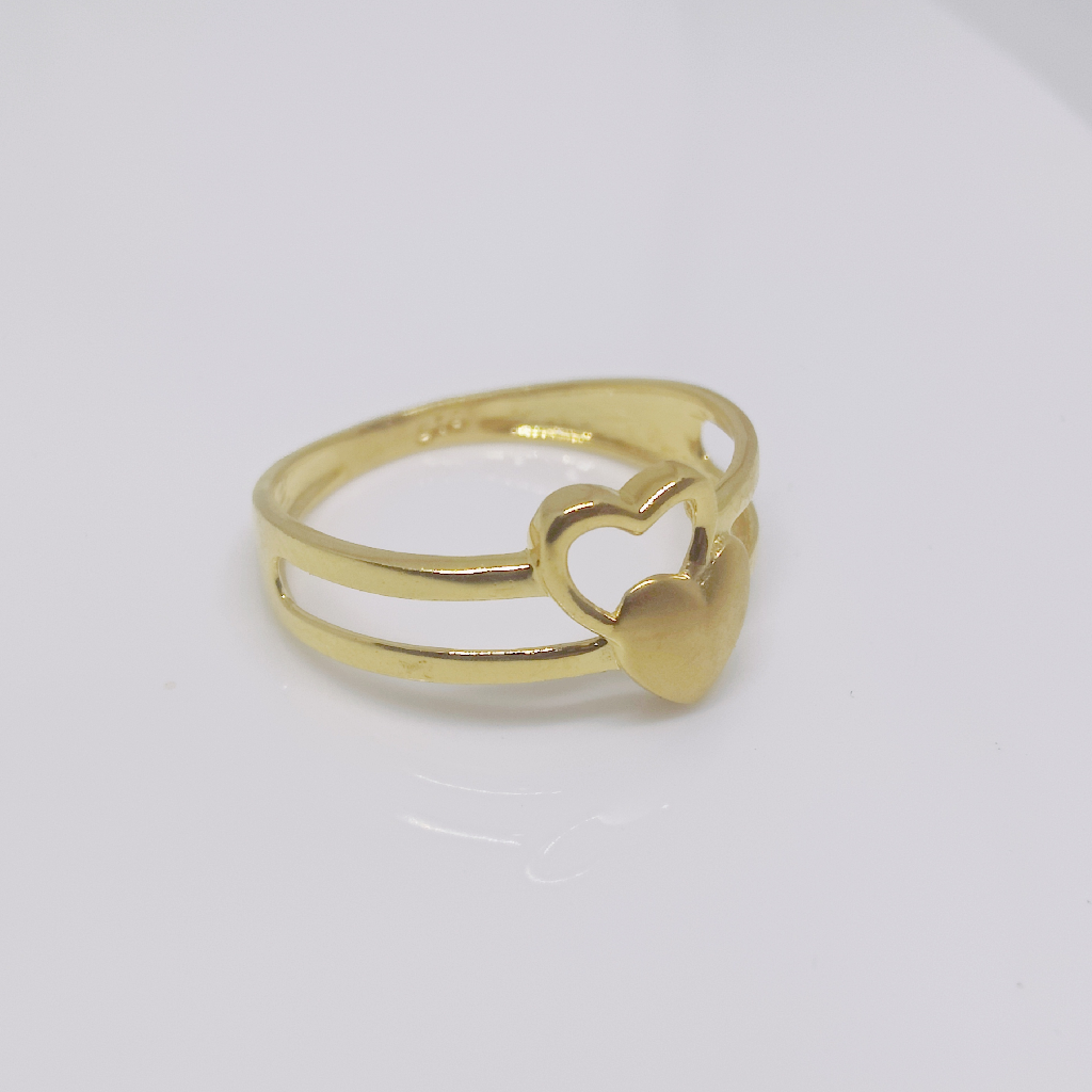 22k gold plain double heart shape ledies ring