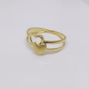 22k gold plain double heart shape ledies ring
