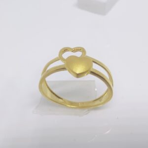 22k gold plain double heart shape ledies ring