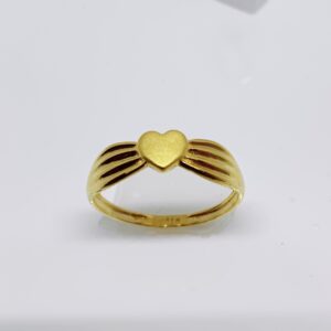 22k gold heart shape plain ladies ring