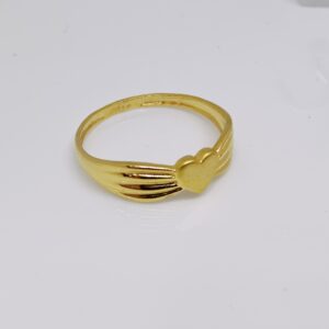 22k gold heart shape plain ladies ring