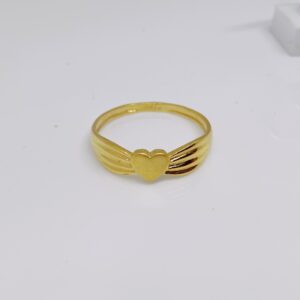 22k gold heart shape plain ladies ring