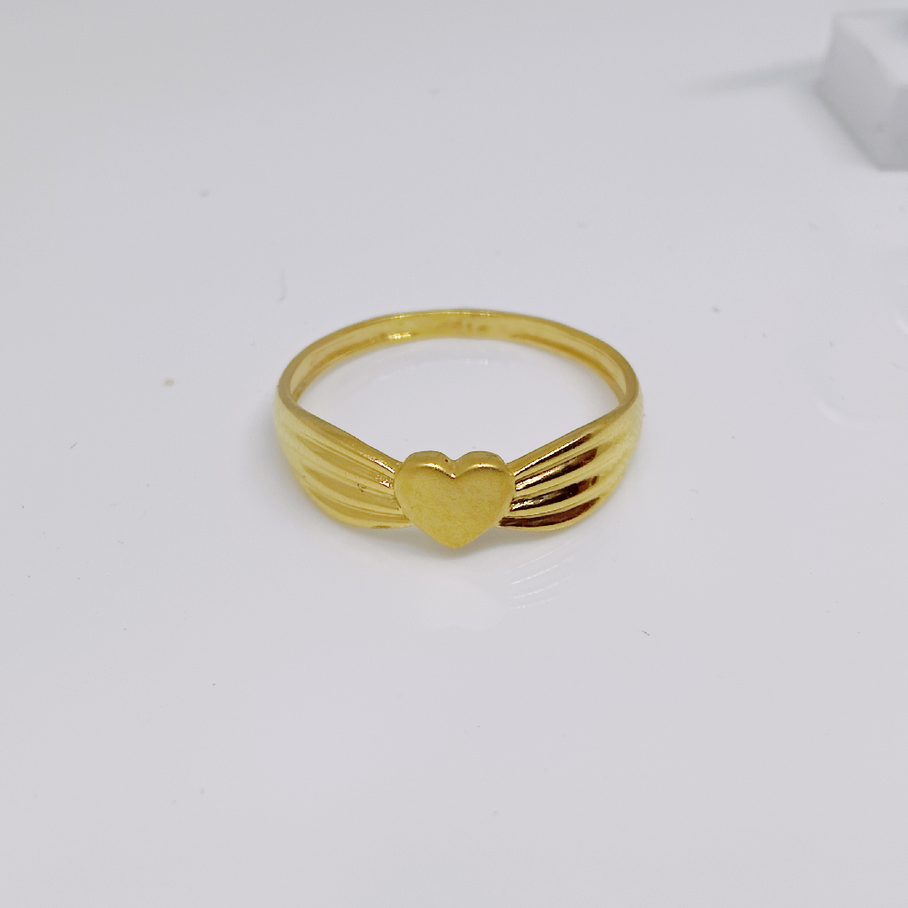 22k gold heart shape plain ladies ring
