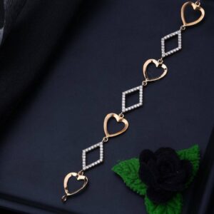 18k rose gold heart shape bracelet