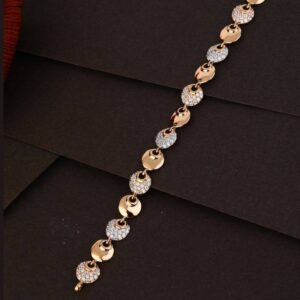 rose gold 18k round shape diamond ladies bracelet