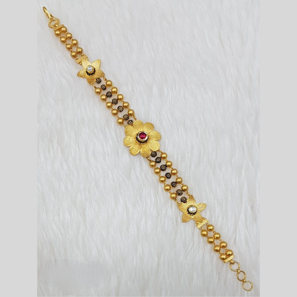 22K Gold Antique Flower Shape Ladies Bracelet