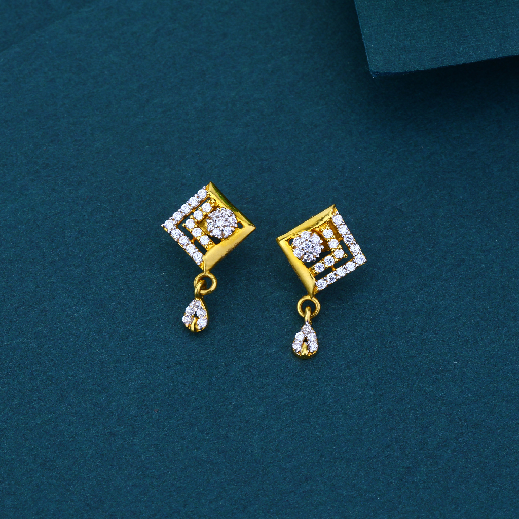 22K Gold Square Diamond Fancy Dokiya Set