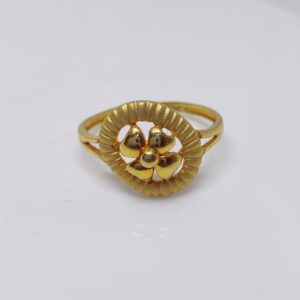 22k gold plain flower design ladies ring