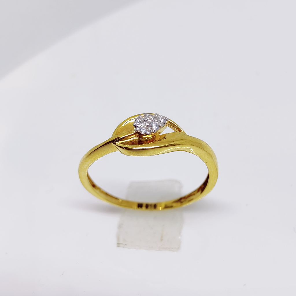 22k gold leaf design ladies ring