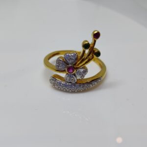 22k gold flower design ladies ring