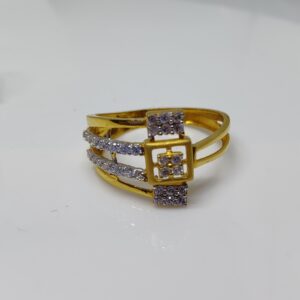 22k gold solitaire diamond ladies ring