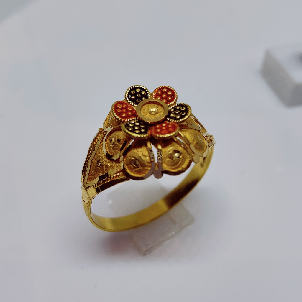 22k gold flower design exclusive ring