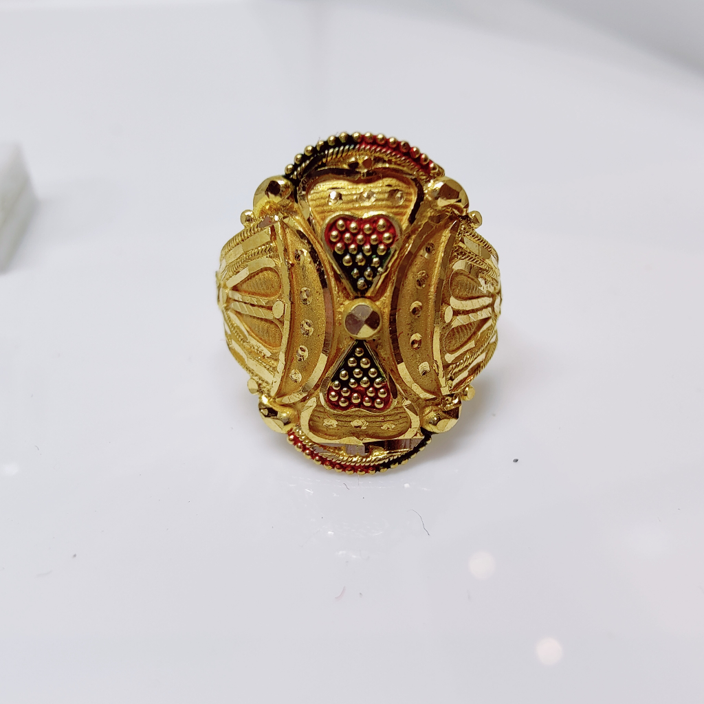 22k gold plain kalkati ladies ring
