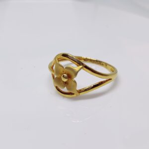 22k gold plain flower ring