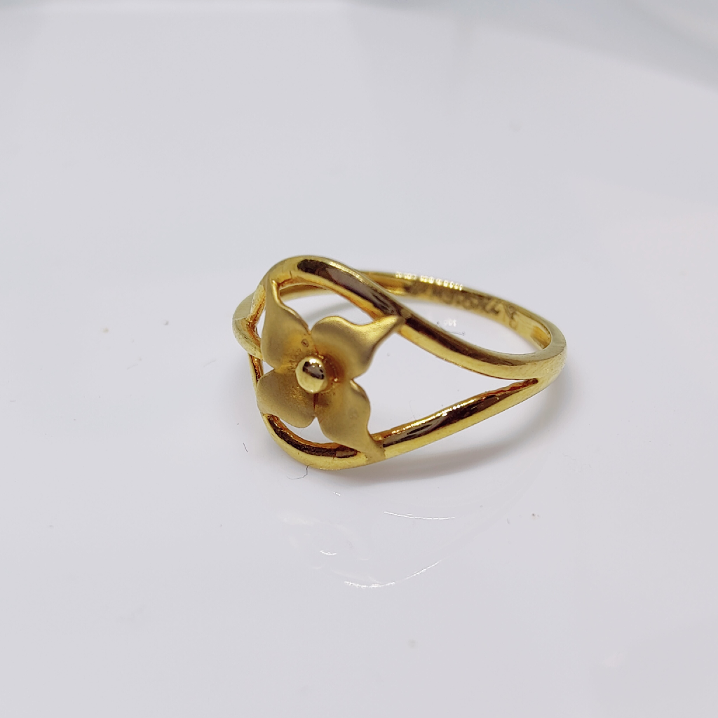 22k gold plain flower ring