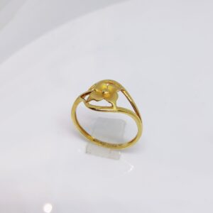 22k gold plain flower ring