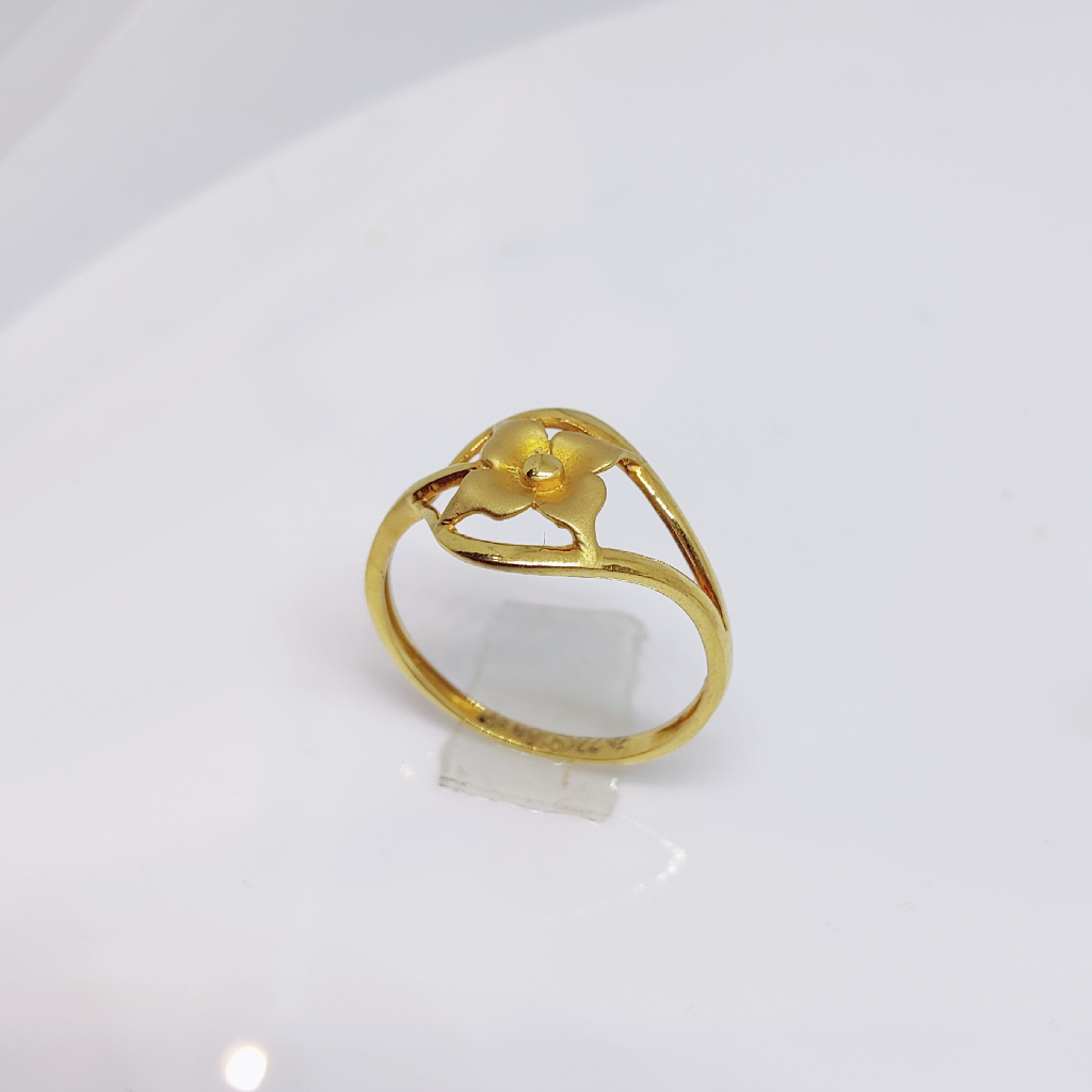 22k gold plain flower ring