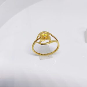 22k gold plain flower ring