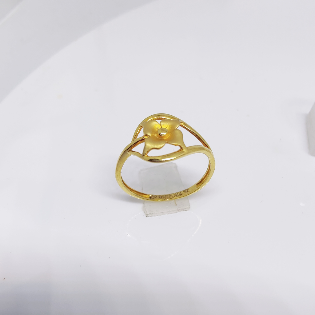 22k gold plain flower ring