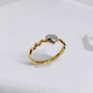 22k gold plain heart shape ring