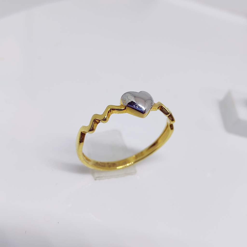 22k gold plain heart shape ring